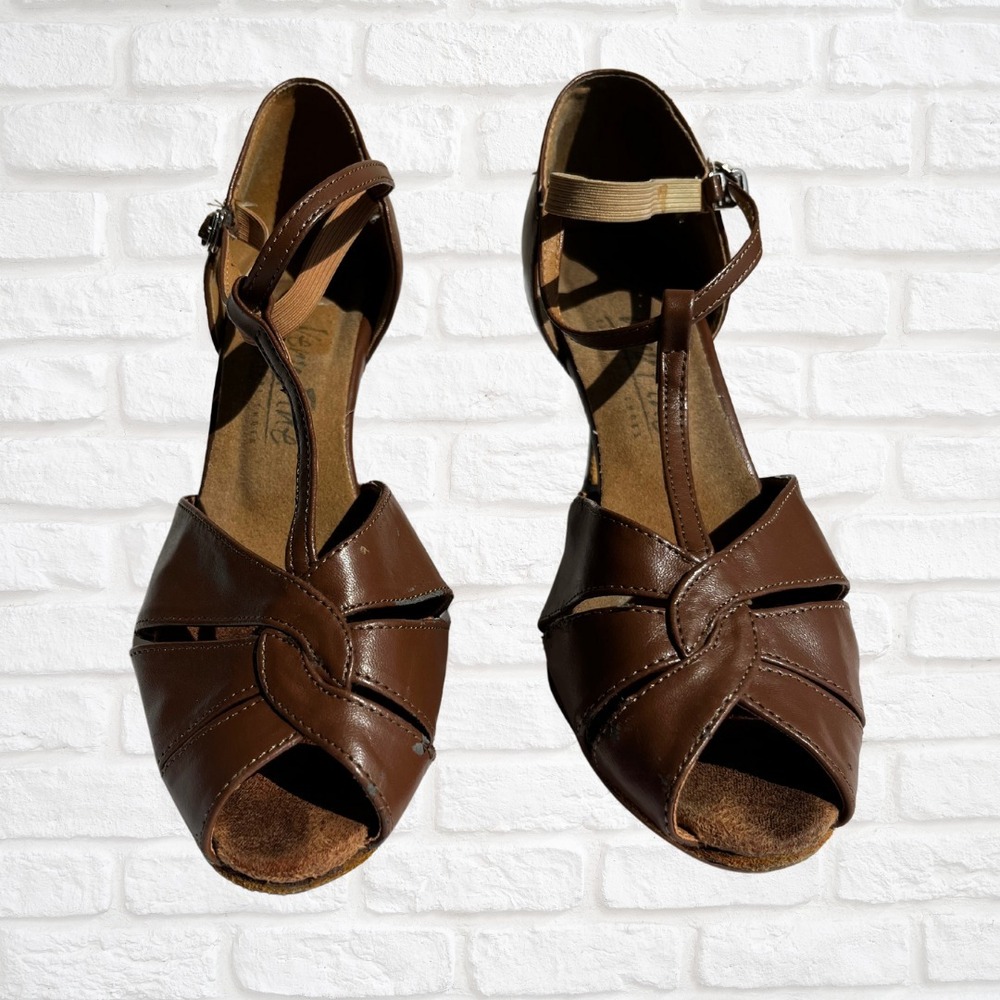 Very Fine Dance Shoes Classic Series Style 6006 Brown Leather Size 8.5